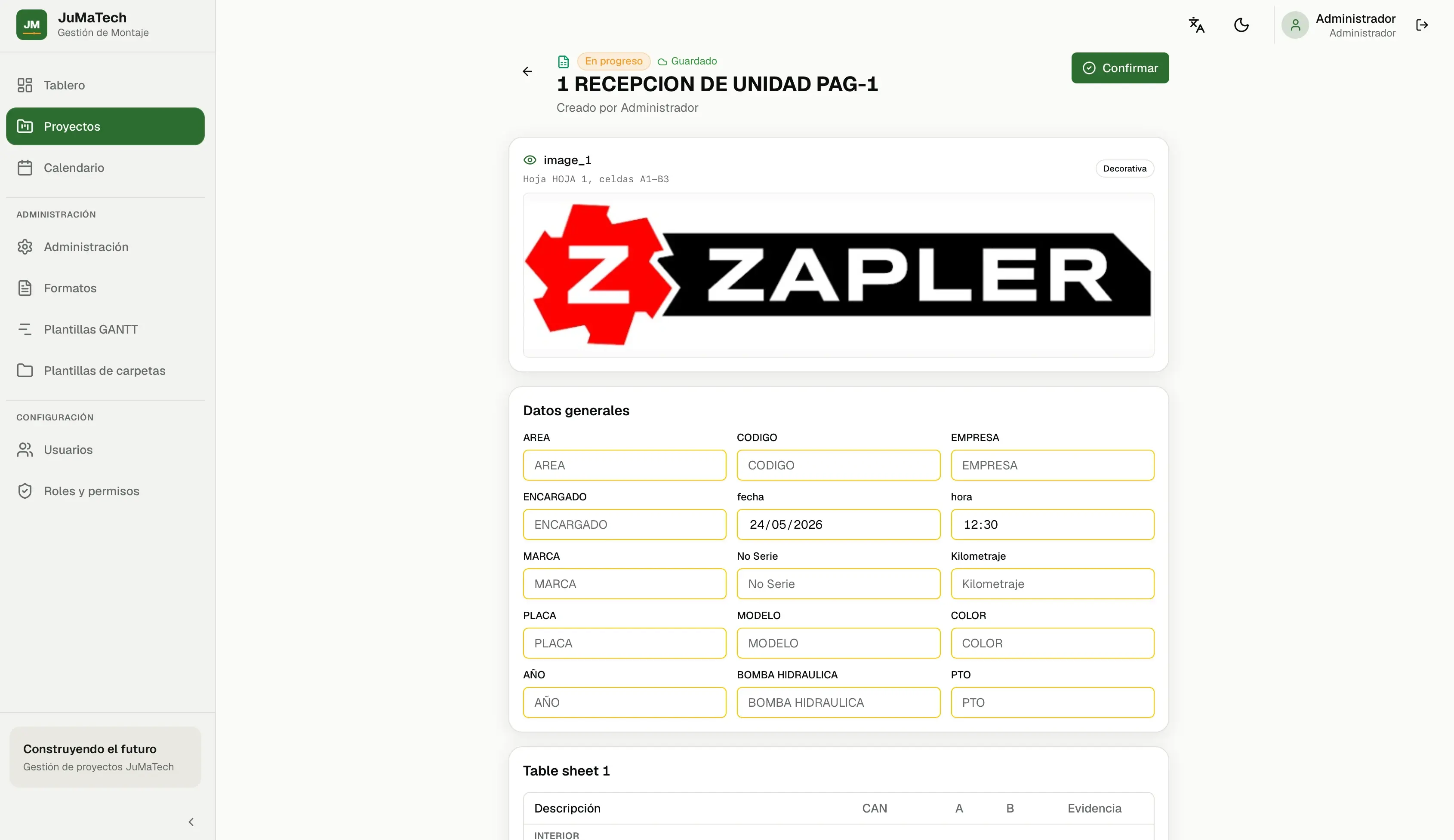 Formatos de inspección